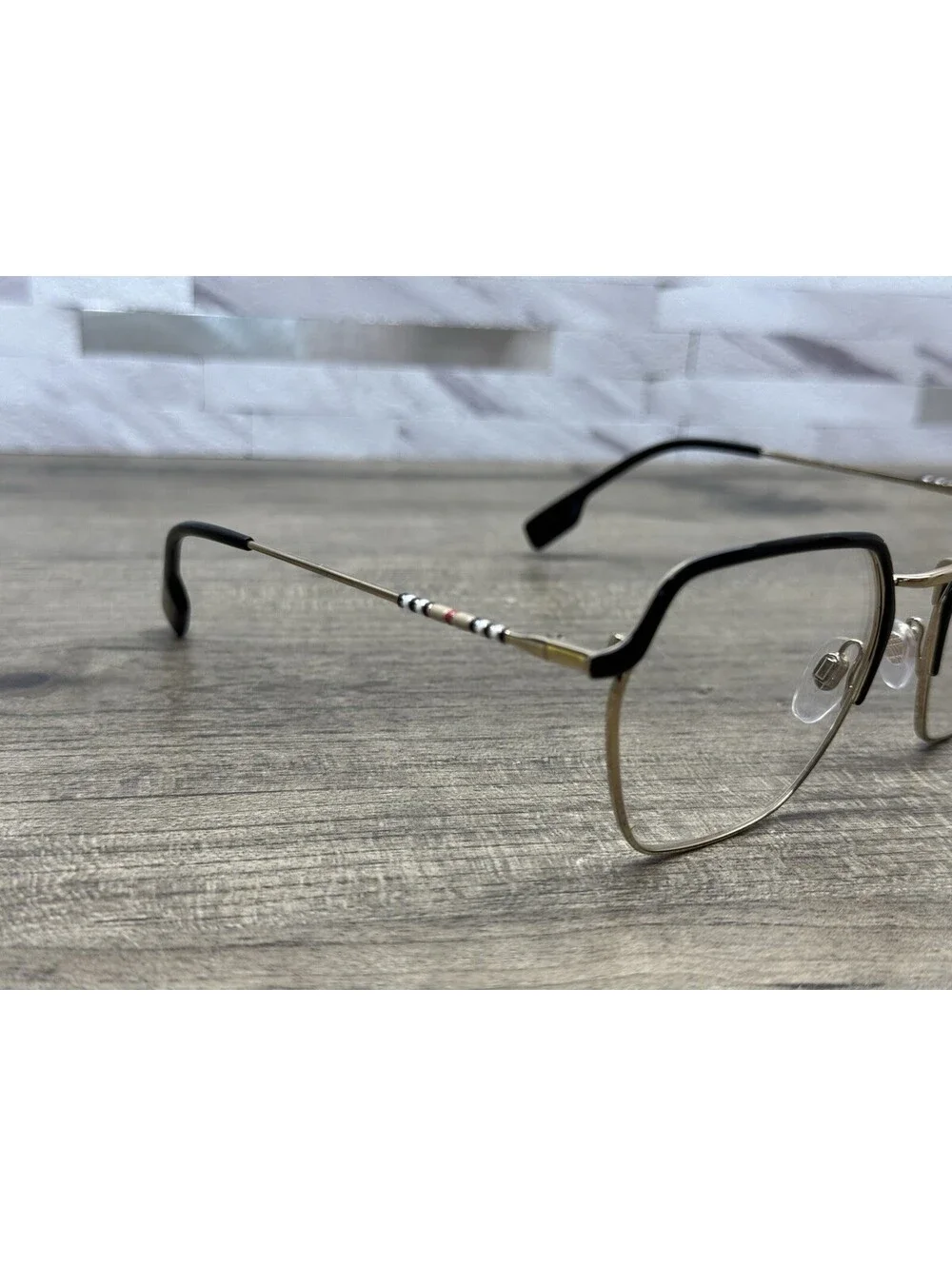 BURBERRY Designer Eyeglasses 1371 1326 Black Gold 52[]19-140 Italy Demo Lenses